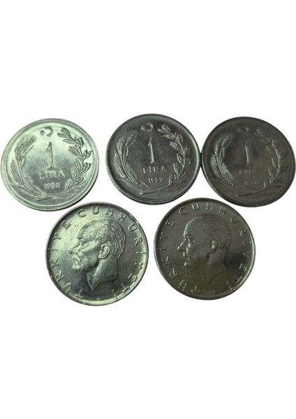 1980 Yılı 1 Lira Çil 5 Adet