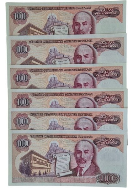 7. Emisyon 100 Lira Çil 6 Adet A Harfi fiyatları