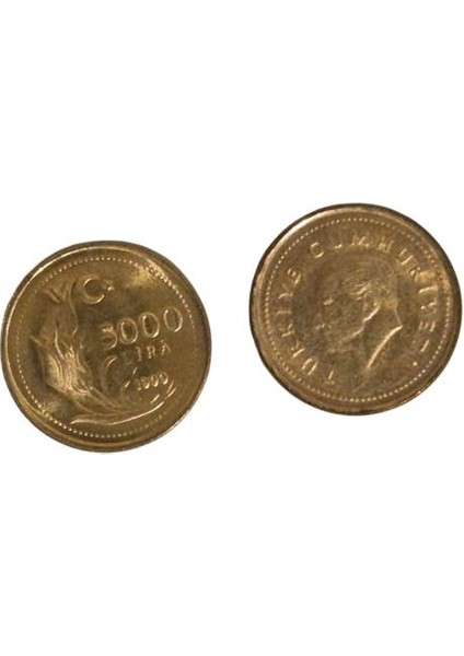 1999 Yılı 5 Bin Lira Ters Düz Takım Çil