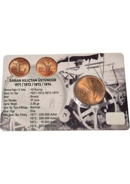 1972 Yılı 10 Kuruş Çil fiyatları