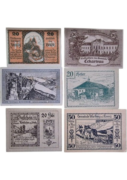 20 ve 50 Heller 6 Adet