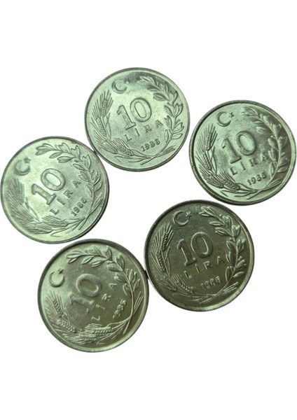 1986 Yılı 10 Lira Çil 5 Adet