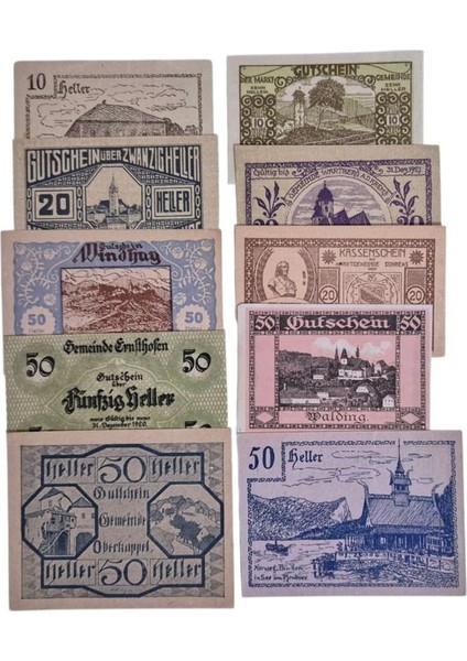 1919-1920 Notgeld Heller 10 Adet