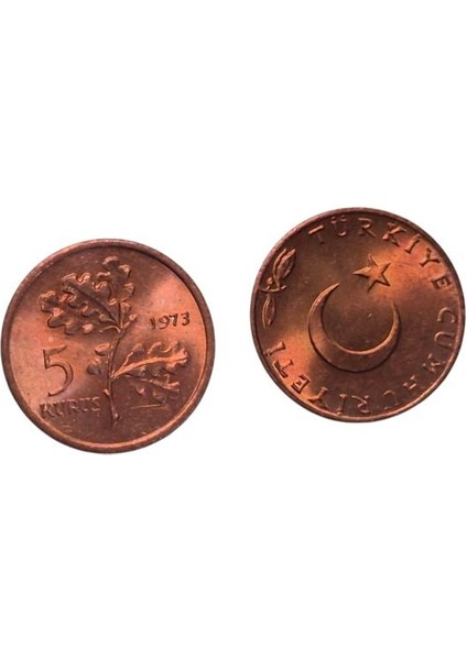 1973 Yılı Çil 5 Kuruş Ters-Düz Takım