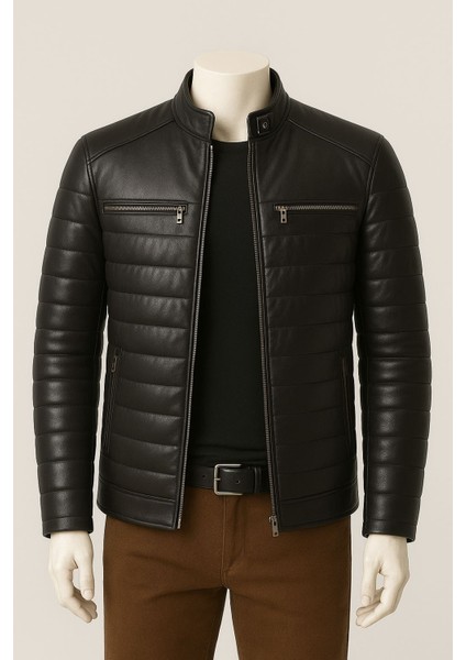 DERİMONTAYA %100 Hakiki Kuzu Deri Mont Siyah Şişme fiyatları