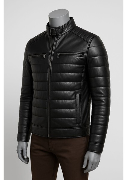 DERİMONTAYA %100 Hakiki Kuzu Deri Mont Siyah Şişme fırsatları