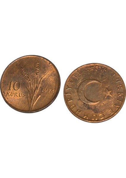 1974 Yılı Çil 10 Kuruş Ters-Düz Takım