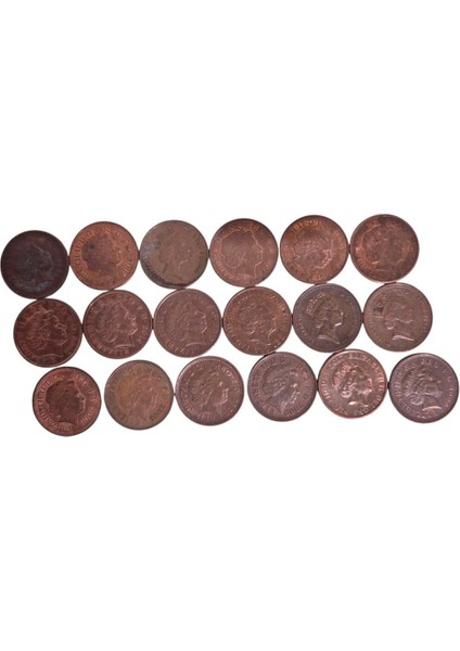 18 Adet One Penny Farklı Tarihler Çil-Ça fiyatları