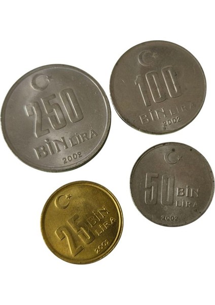 2001-2002 Yılı 25-50-100-250 Bin Lira Seti Çil