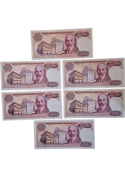 7. Emisyon 100 Lira Harf Takımı (Abcdef) Çil