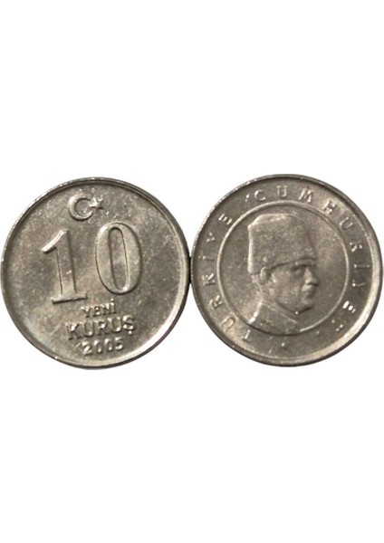 10 Yeni Kuruş 2005 Yılı Ters Düz Takım Çil