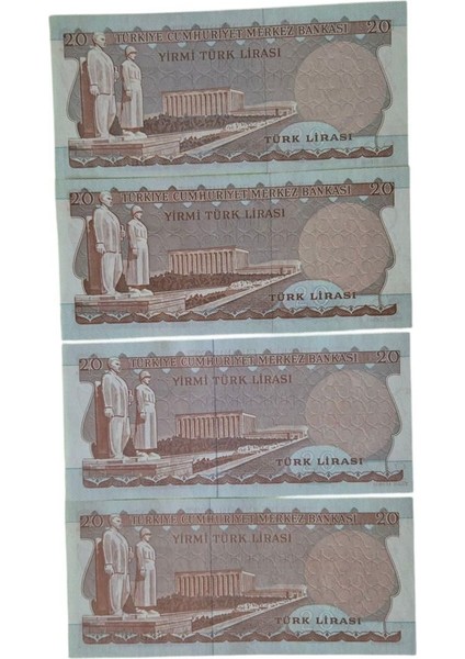 6. Emisyon 20 Lira Çil 4 Adet (G18-G28-D21-D65) fiyatları