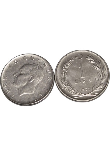 1977 Yılı Çil 1 Lira Ters-Düz Takım