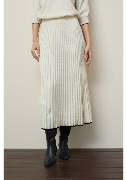 Yün Fitilli Midi Etek