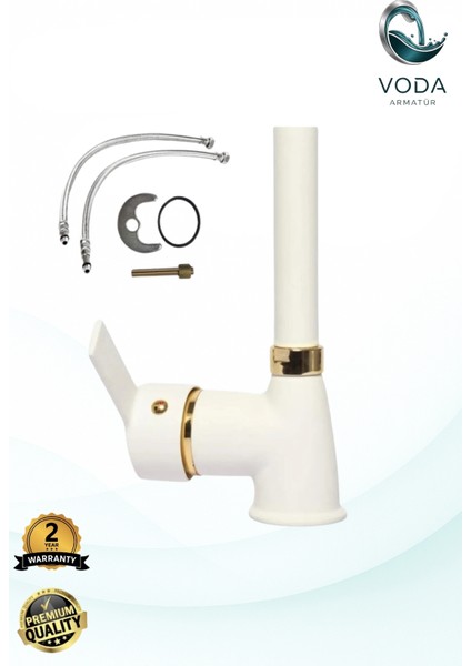 Köşe Eviye Bataryası – Beyaz Gold, Modern ve Şık Tasarım fırsatları