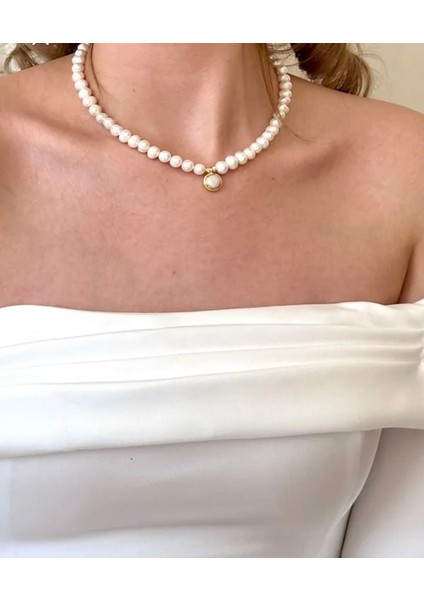 Gerçek Doğal Inci Kolye Çelik Aparat-Düğün Nişan Özel Gün fiyatları