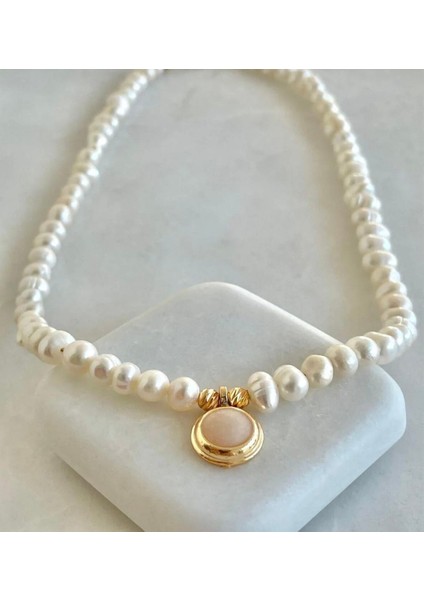 Gerçek Doğal Inci Kolye Çelik Aparat-Düğün Nişan Özel Gün modelleri