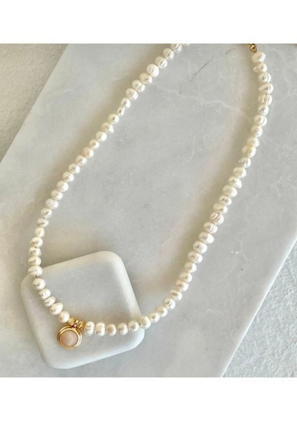 Gerçek Doğal Inci Kolye Çelik Aparat-Düğün Nişan Özel Gün fırsatları