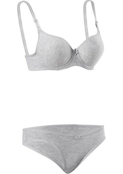 Iç Giyim Ebru Lüx Silikonlu Desteksiz Düz Sütyen Külot Takım (Sütyen Yıkama Topu Hediyeli )