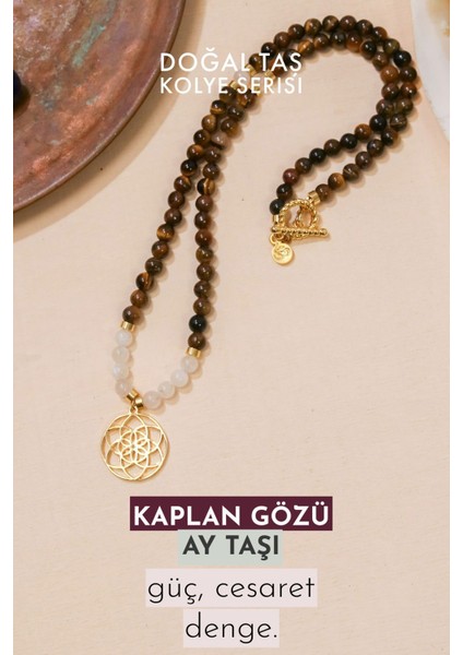 Güç/korunma – Yaşam Tohumu – Kaplan Gözü – Ay Taşı Doğal Taş Kolye modelleri