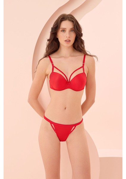 Iç Giyim Nbb Dekteksiz Taşlı Çift Ip Sütyen Külot Takım