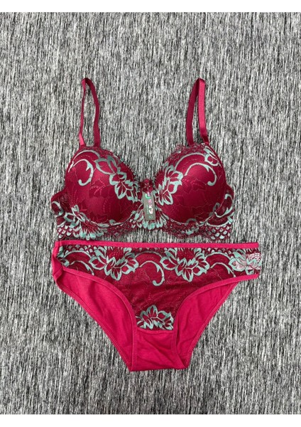 Iç Giyim Ebru Ebruli Desteksiz Sütyen ve Külot Takım (Sütyen Yıkama Topu Hediyeli)