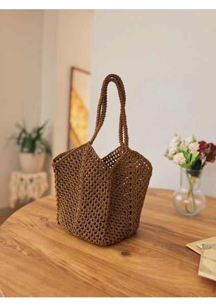 El Yapımı Makrome Örgü Omuz ve El Çantası – Bohem Tarz Günlük & Plaj Çantası modelleri