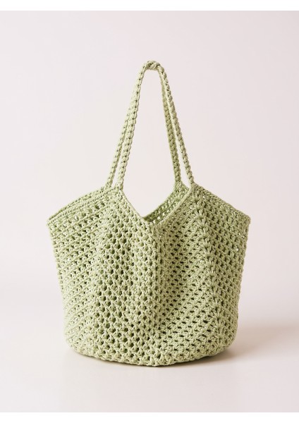 El Yapımı Makrome Örgü Omuz ve El Çantası – Bohem Tarz Günlük & Plaj Çantası fiyatları