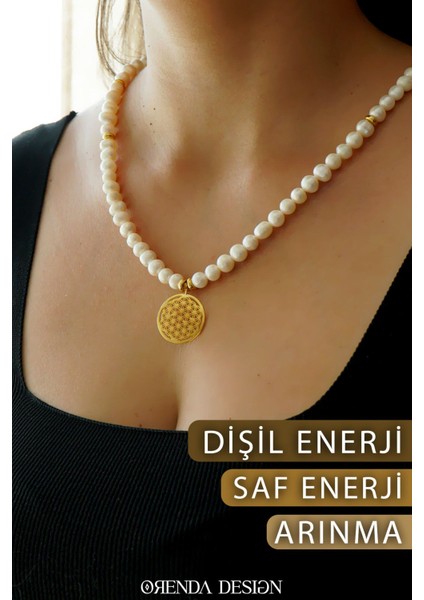 Dişil Enerji ve Bolluk Bereket – Yaşam Çiçeği – Inci Doğal Taş Kolye