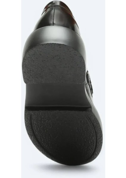 Siyah Deri Smart Casual Loafer modelleri