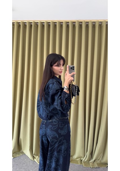 Taşlı Desenli Koyu Jean fiyatları