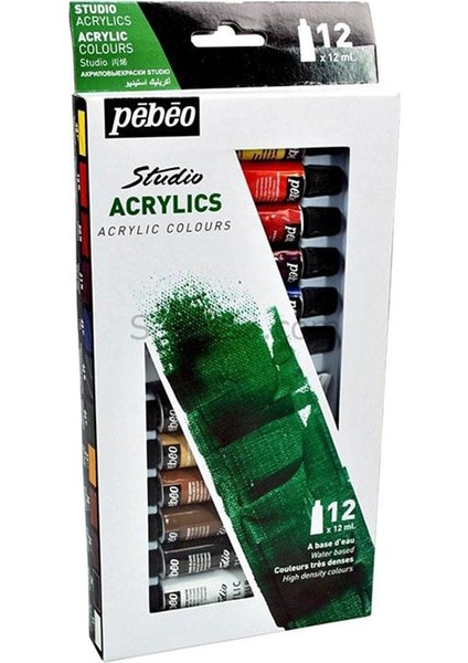 Pepeo Akrilik Boya 12 Renk 12 ml 1 Paket Akrilik Boya Seti 12 Li Ahşap Tuval Taş Ağaç Boyamalar Için Idea Boyama Seti