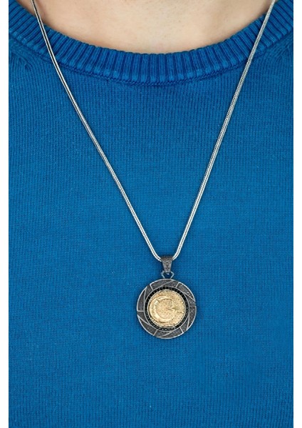 Özel Tasarım Vintage Karartmalı Ayyıldız Gümüş Erkek Kolye fiyatları