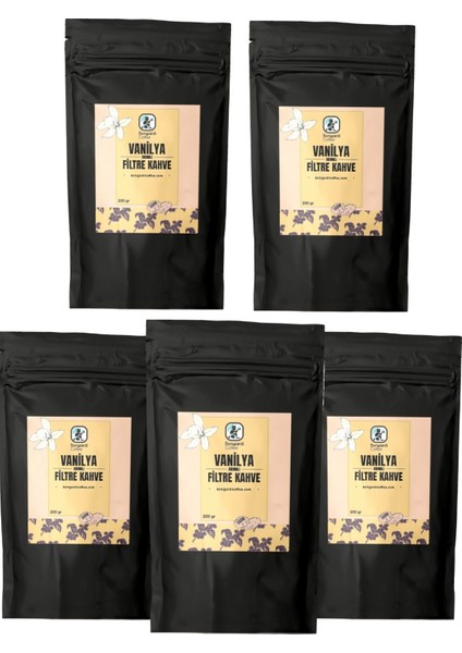 Vanilya Aromalı Filtre Kahve Seti 5X200G (Öğütülmüş)