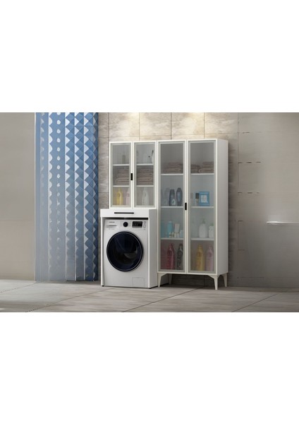 Yen 4 Kapaklı Çamaşır Makinesi Dolabı