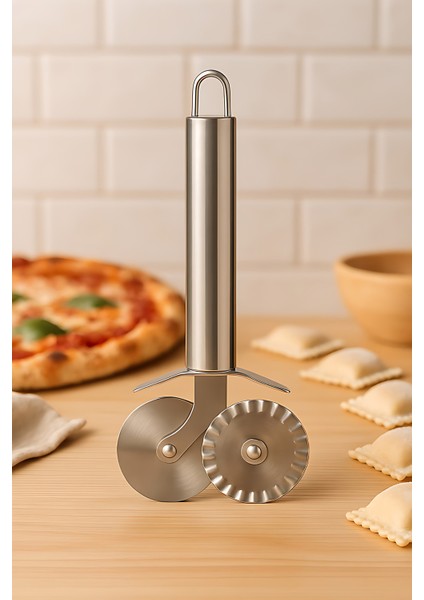 Pizza Kesici Profesyonel Çelik Hamur Ravioli Kesici 721987