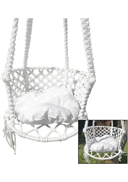 Ipek Hamak Davul Salıncak Minderli ÇAP:60CM 150KG.TAŞIMA Kapasitesi 1-Asma Halatı - 1-Çelik Dubel (4887)