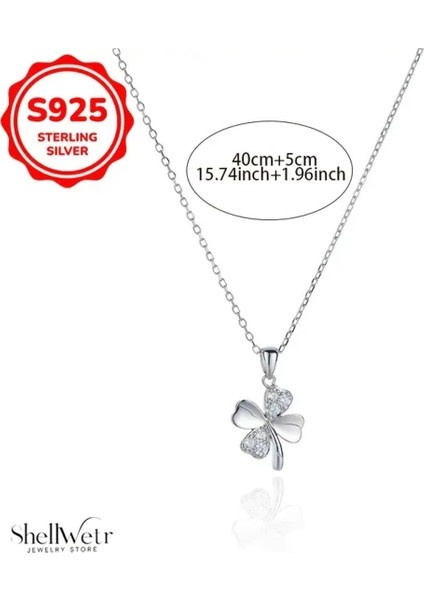 Wishleaf Yonca 925 Ayar Gümüş Kolye Sevgililer Günü , Annenize Verilecek En Güzel Gümüş Hediyesi fırsatları