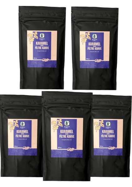 Karamel Aromalı Öğütülmüş Filtre Kahve Seti 5X200G (Öğütülmüş)
