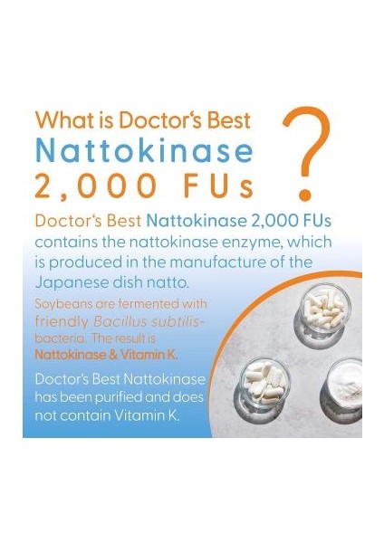 Nattokinase 2.000 Fus Fibrinolytic Enzyme Nattokinaz Cardiovascular And Circulatory Health modelleri