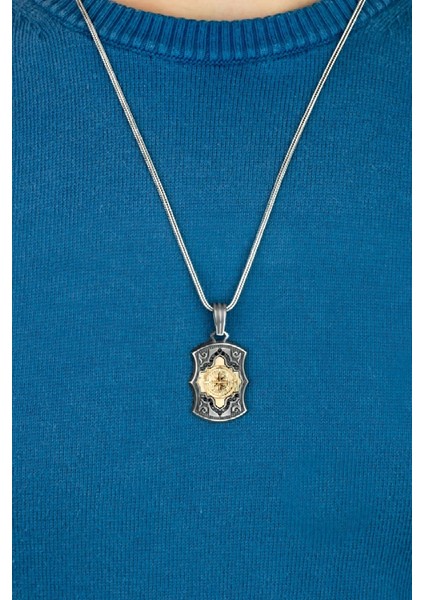 Özel Tasarım Vintage Pusula Gümüş Erkek Kolye fiyatları