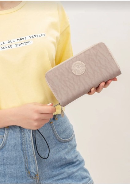 Krinkıl Kumaş Çift Gözlü Büyük Boy Cüzdan