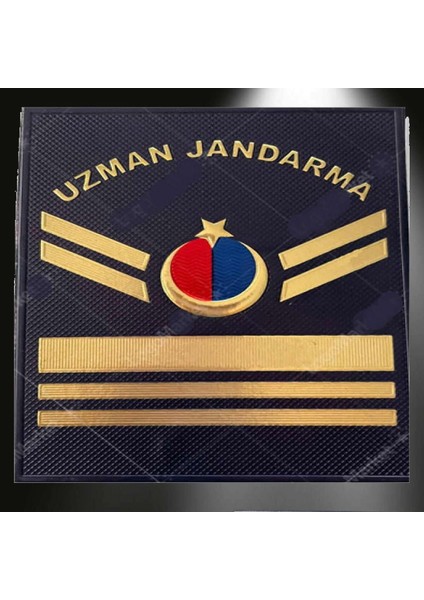 Uzman Jandarma 6 Kademeli Çavuş Asayiş 3D Plastik Rütbe, Çift, 2025 Yeni Tip Cırtlı, Standart Ölçü,