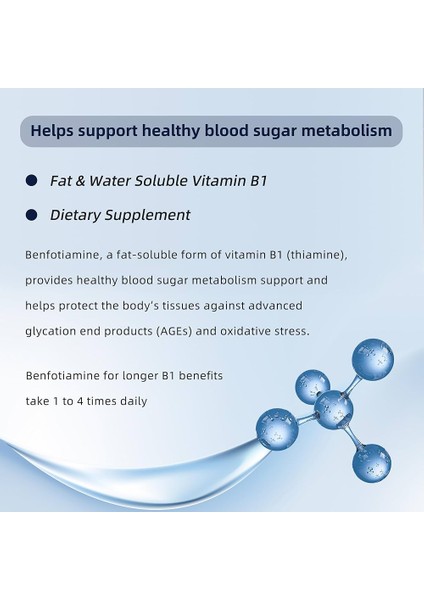 Benfotiamine 150 With Benfopure 150 Mg B1 Vitamini L-Leucine Glucose Metabolism Lösin