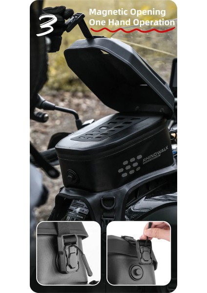 MTR2506BK 5.6l Su Geçirmez Sert Kabuk Motosiklet Tank Çantası – Telefon Cepli, Manyetik Kapaklı, Omuz Askılı, Universal Uyumlu fırsatları