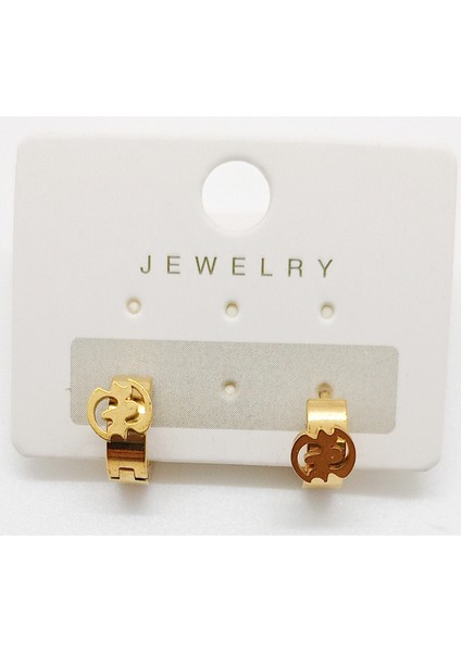 316 L Çelik Gold Renk Unisex Figürlü Küpe