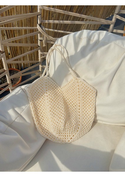 El Yapımı Makrome Örgü Omuz ve El Çantası – Bohem Tarz Günlük & Plaj Çantası indirimleri