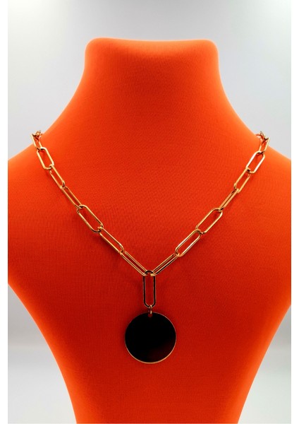 Gold Renk Zincir Figürlü Kararmaz Özel Tasarım Kolye