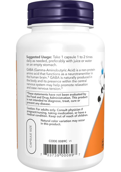Gaba 750 Mg Neurotransmitter Strong Brain Health Vitamin Gamma-Aminobutyric Aci.d indirimleri