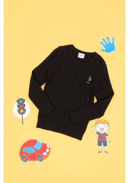 Erkek Çocuk Siyah Kazak /triko 50315638-VR046